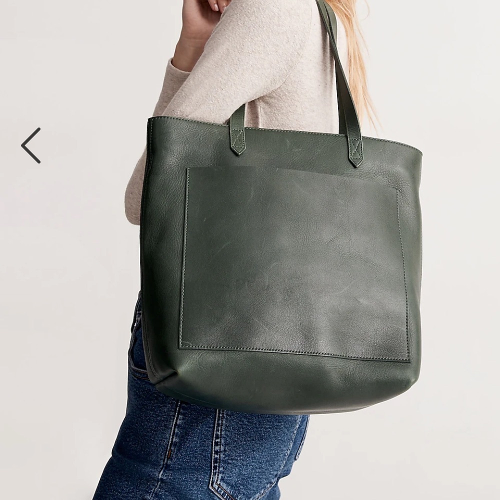 Madewell Zip-Top Medium Transport Leather Tote